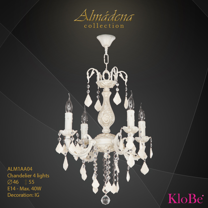ALM1AA04- Chandelier 4 L  Almadena collection KloBe Classic