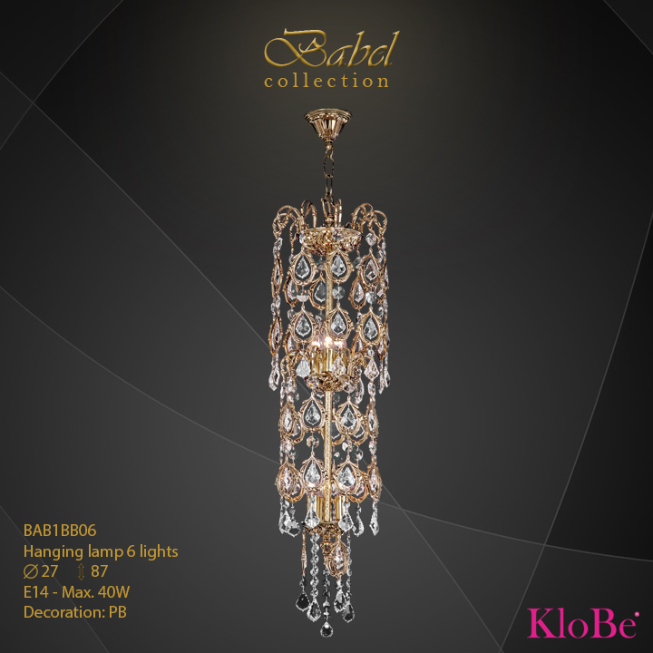 BAB1BB06 - Hanging lamp 6 L  Babel collection KloBe Classic