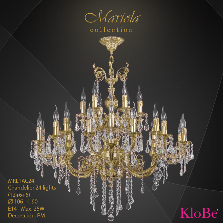 MRL1AC24 -Chandelier 24 L Mariola collection KloBe Classic