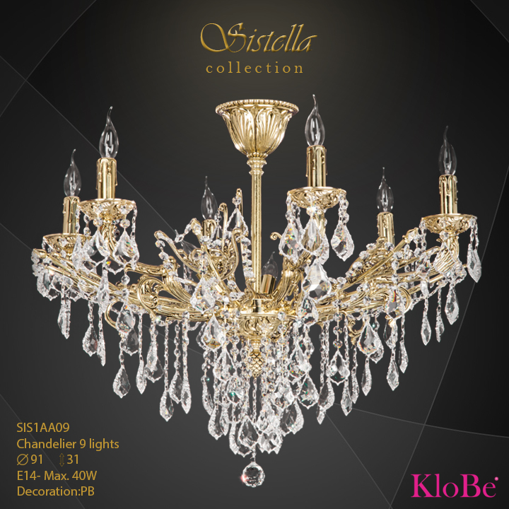 SIS1AA09  - CHANDELIER  9L  Sistella collection KloBe Classic