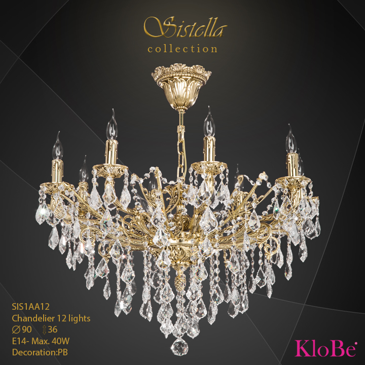 SIS1AA12  - CHANDELIER  12L  Sistella collection KloBe Classic