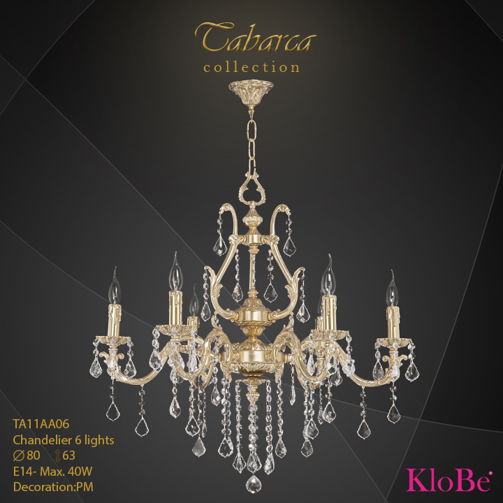 TA11AA06  - CHANDELIER  6L  Tabarca collection KloBe Classic