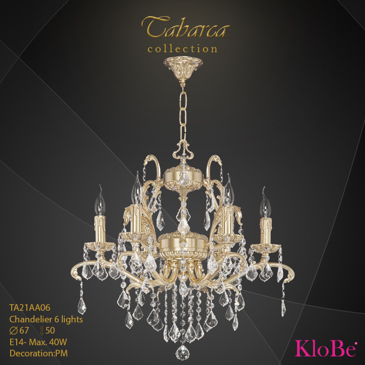 TA21AA06  - CHANDELIER  6L  Tabarca collection KloBe Classic