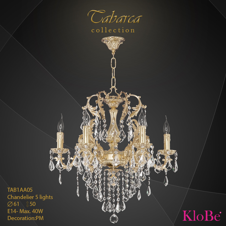 TAB1AA05  - CHANDELIER  5L  Tabarca collection KloBe Classic
