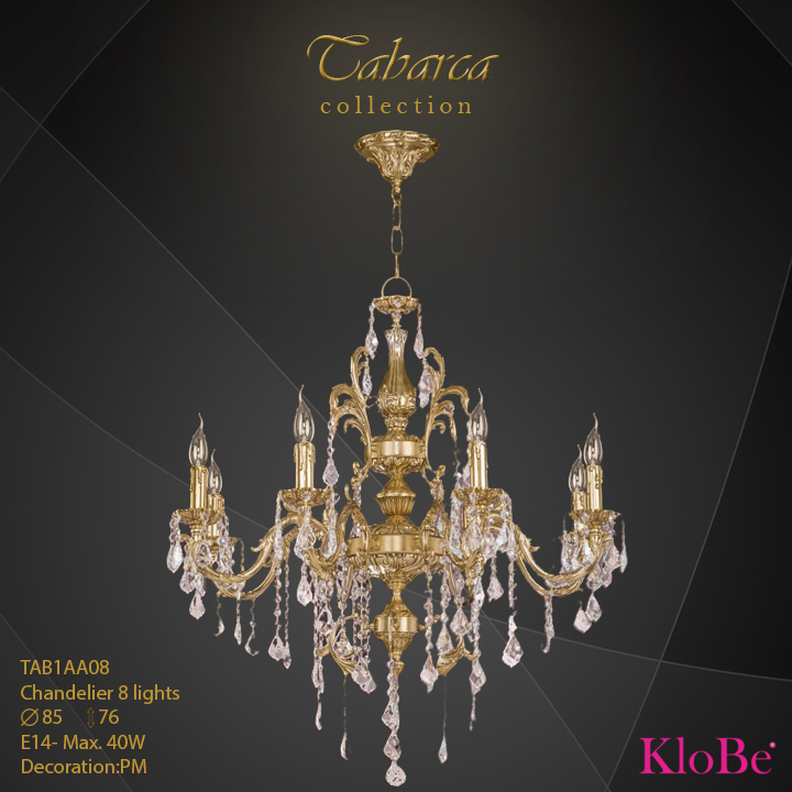 TAB1AA08  - CHANDELIER  8L  Tabarca collection KloBe Classic