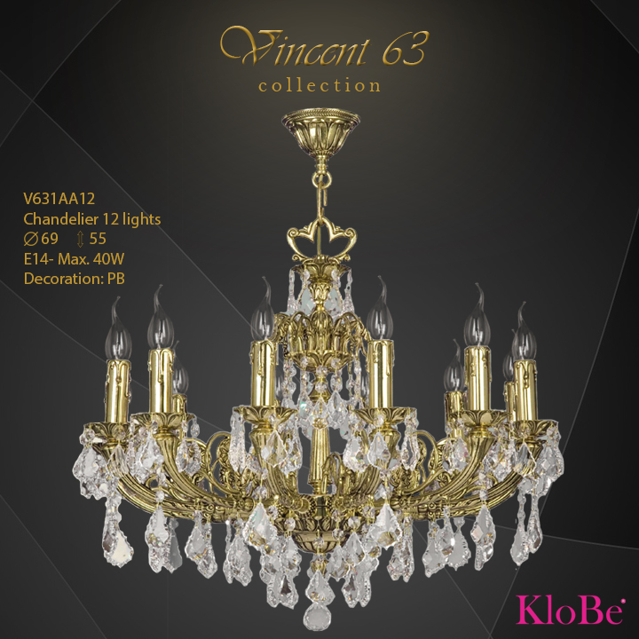V631AA12 -CHANDELIER 12L   v.63 collection KloBe Classic