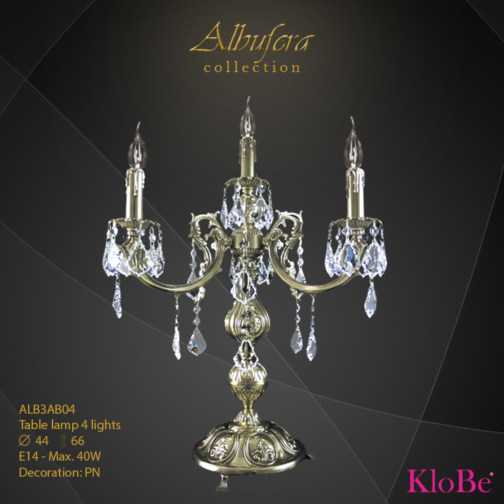 ALB3AB04- table Lamp  4 L  ALBUFERA collection KloBe Classic