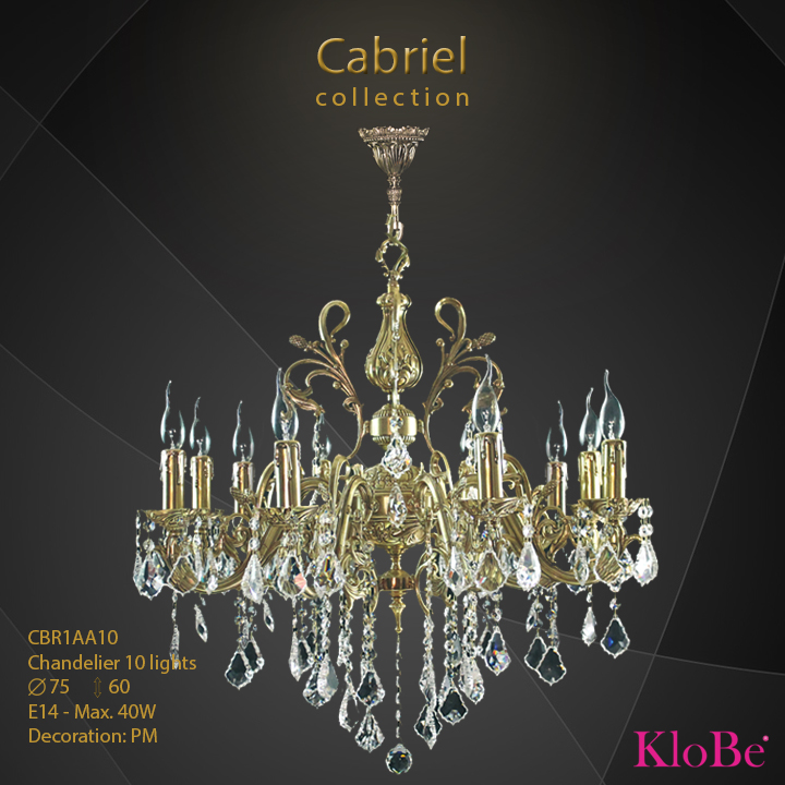 CBR1AA10 - Chandelier 10 L Cabriel collection KloBe Classic
