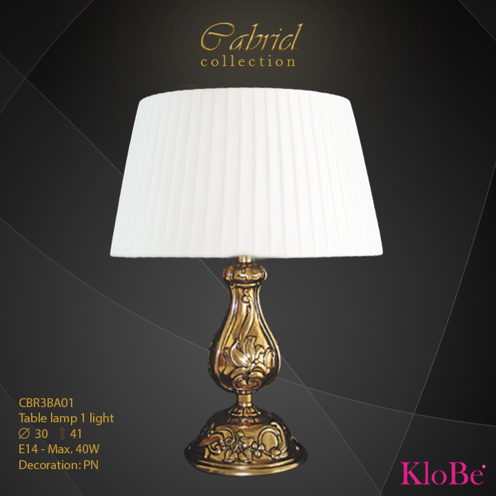 CBR3BA01 - Table Lamp 1 L Cabriel collection KloBe Classic