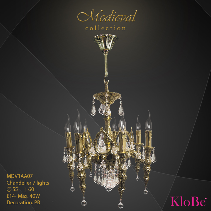 MDV1AA07  - CHANDELIER  7L  Medieval collection KloBe Classic