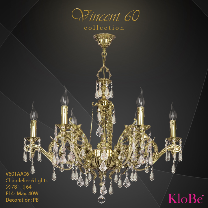 V601AA06 - CHANDELIER  6L  V60 collection KloBe Classic
