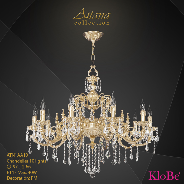 Luminaria de araña 10 luces - colección Aitana - KloBe Classic