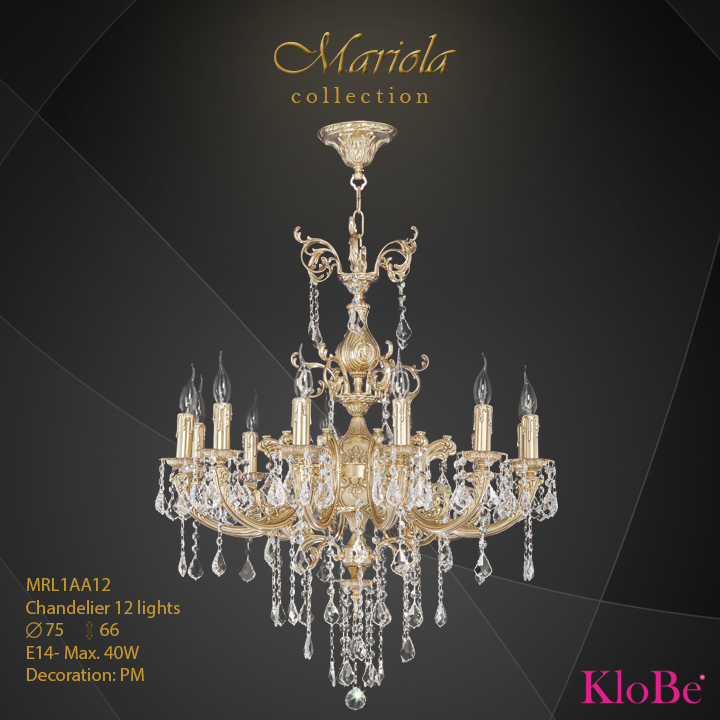 Luminaria de araña 12 luces - colección Mariola - KloBe Classic