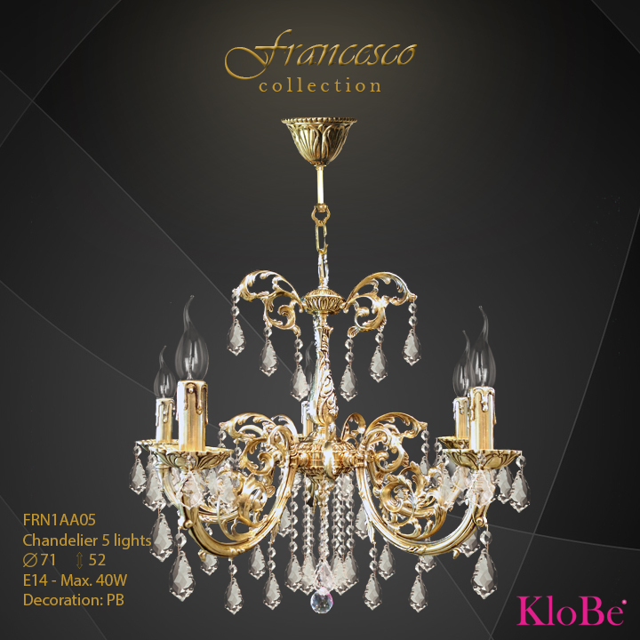 Luminaria de araña 5 luces - Colección Francesco - KloBe Classic