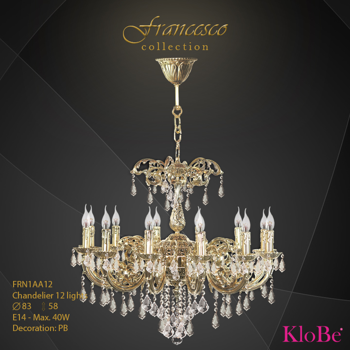 Luminaria de araña 12 luces - Colección Francesco - KloBe Classic