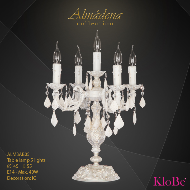 ALM3AB05- table Lamp 5 L  Almadena collection KloBe Classic