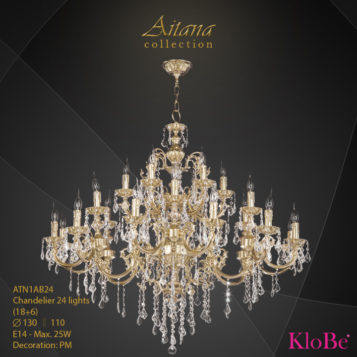 ATN1AB24- Chandelier 24 L  Aitana collection KloBe Classic