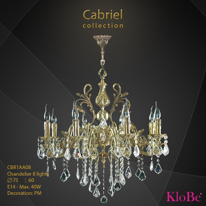 CBR1AA08 - Chandelier 8 L Cabriel collection KloBe Classic