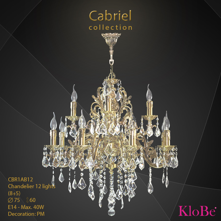 CBR1AB12 - Chandelier 12 L Cabriel collection KloBe Classic