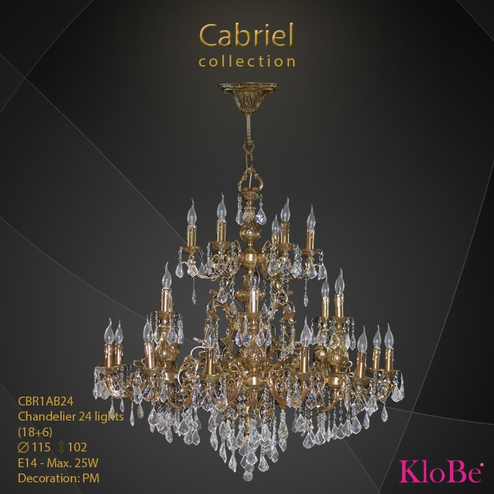 CBR1AB24 - Chandelier 24 L Cabriel collection KloBe Classic