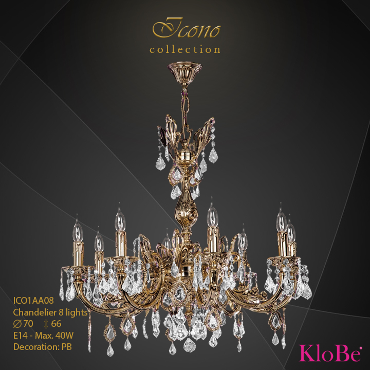 ICO1AA08 - Chandelier 8 L Icono collection KloBe Classic