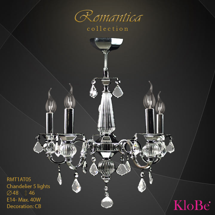 RMT1AT05 (CB) - CHANDELIER  5L  Romantica collection KloBe Classic