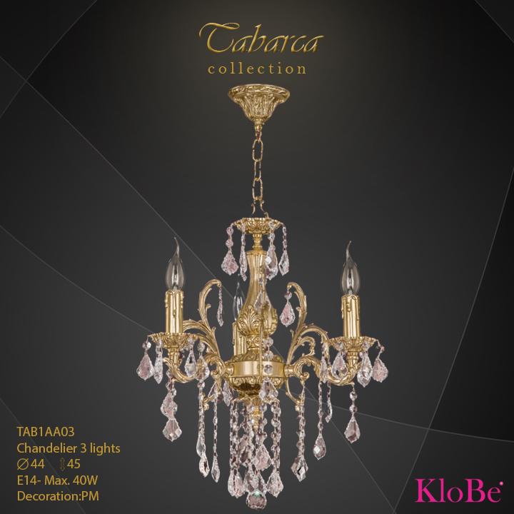 TAB1AA03  - CHANDELIER  3L  Chandelier collection KloBe Classic
