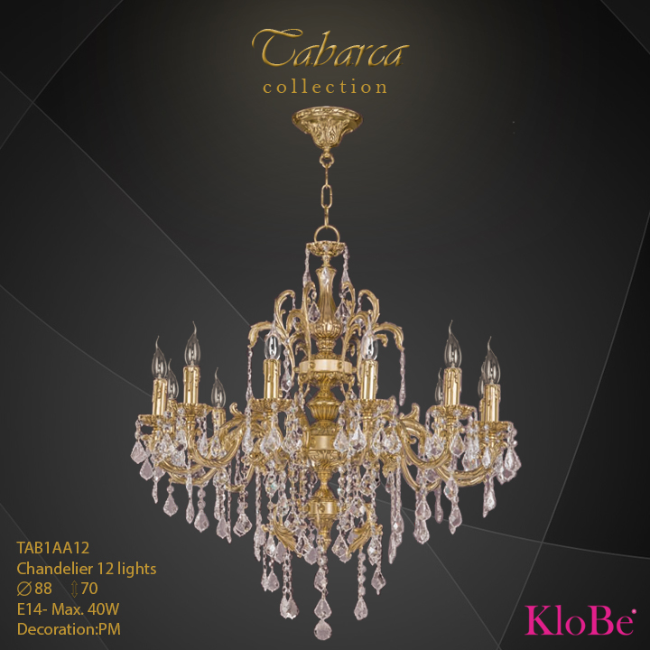TAB1AA12  - CHANDELIER  12L  Tabarca collection KloBe Classic