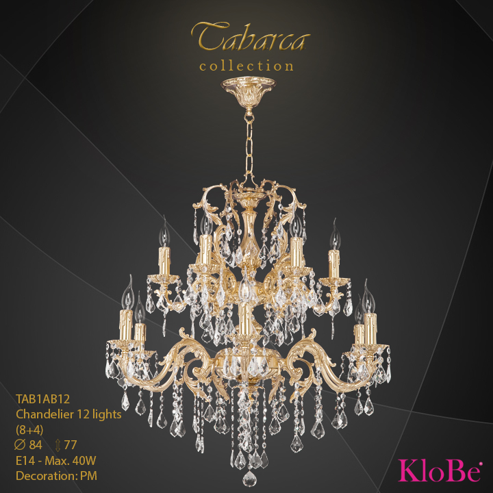 TAB1AB12  - CHANDELIER  12L  Tabarca collection KloBe Classic