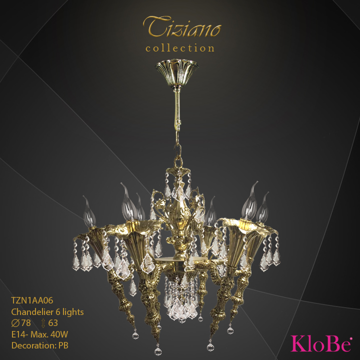 TZN1AA06  - CHANDELIER  6L  Tiziano collection KloBe Classic