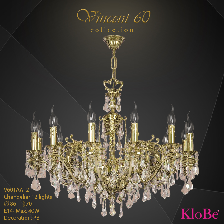V601AA12 - CHANDELIER  12L  V60 collection KloBe Classic